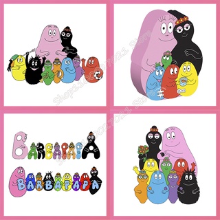 แผ่นสติกเกอร์ ลายการ์ตูน Barbapapa ซักทําความสะอาดได้ สําหรับตกแต่งเสื้อผ้า เสื้อยืด กางเกง DIY