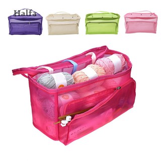 HL☆3 Holes Knitting Yarn Storage Bag Crocheting Hook Needles Sewing Tools Pouch