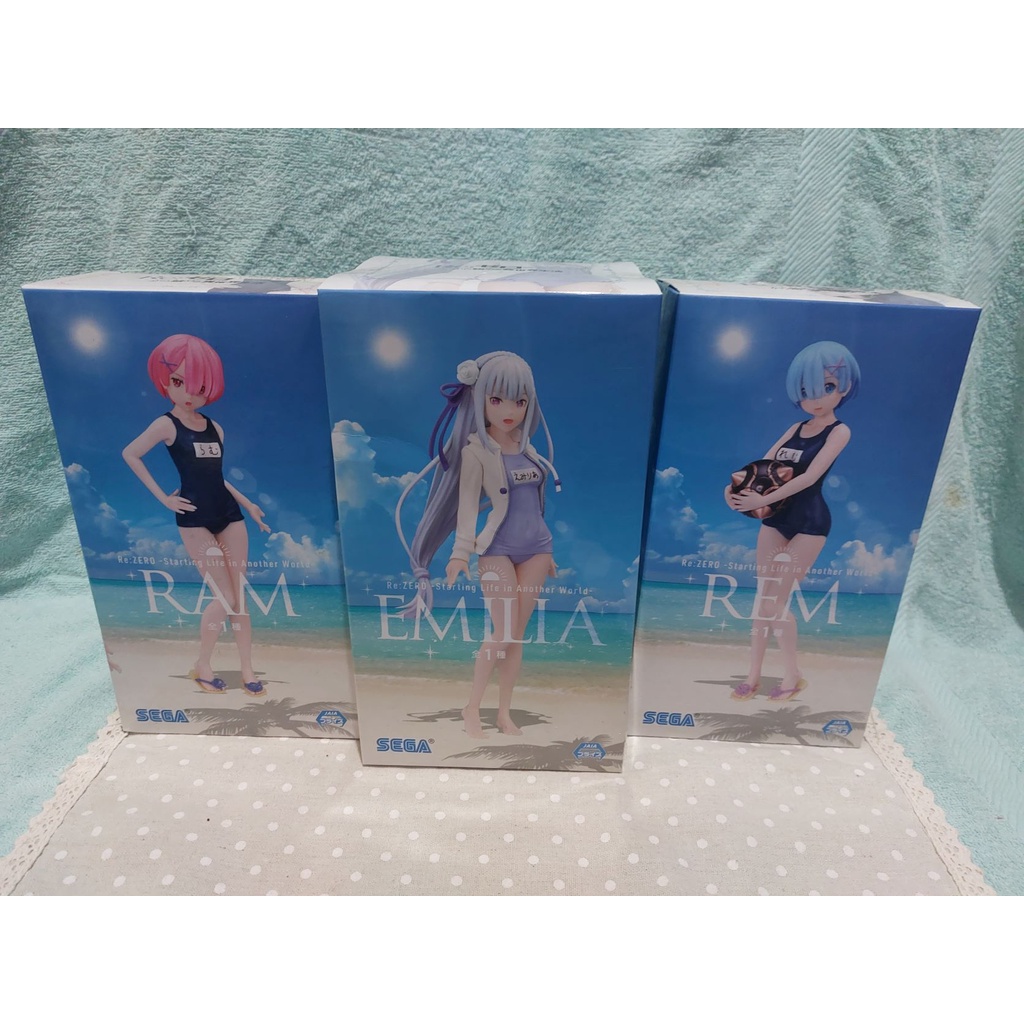 Sega Premium Figure Re:Zero -Rem Ram Emilia- Summer Version