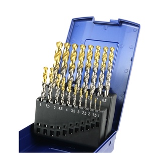 HHW ชุดดอกสว่านเจาะเหล็ก 19 ขนาด 1.0-10.0 x 0.5 มม ,twist drill bit set for steel 19 pcs size 1.0-10.0 x 0.5 mm