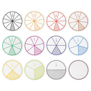 12Pcs Math Score Question Demonstrator Round Shaped Addition and Subtraction Instrument Student Fraction Teaching เครื่องมือ Toy