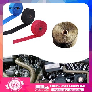 phoneuse_Car Motorcycle Exhaust Pipe Wrap Insulation Heat-Proof Strip with 4 Steel Ties