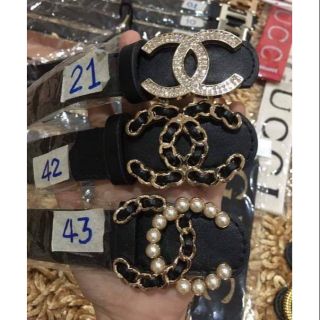 พร้อมส่ง ++เข็มขัดแฟชั่น ประดับมุก เพชร​