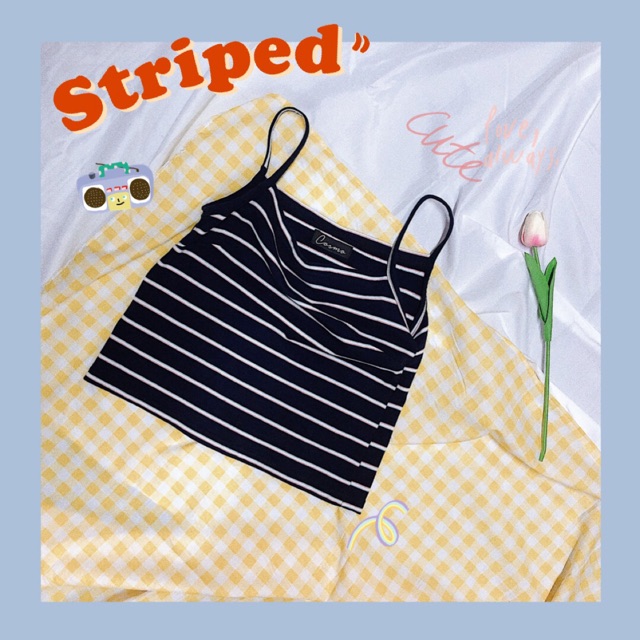 KING EDDY TOP IN NAVY PINSTRIPE main image 1