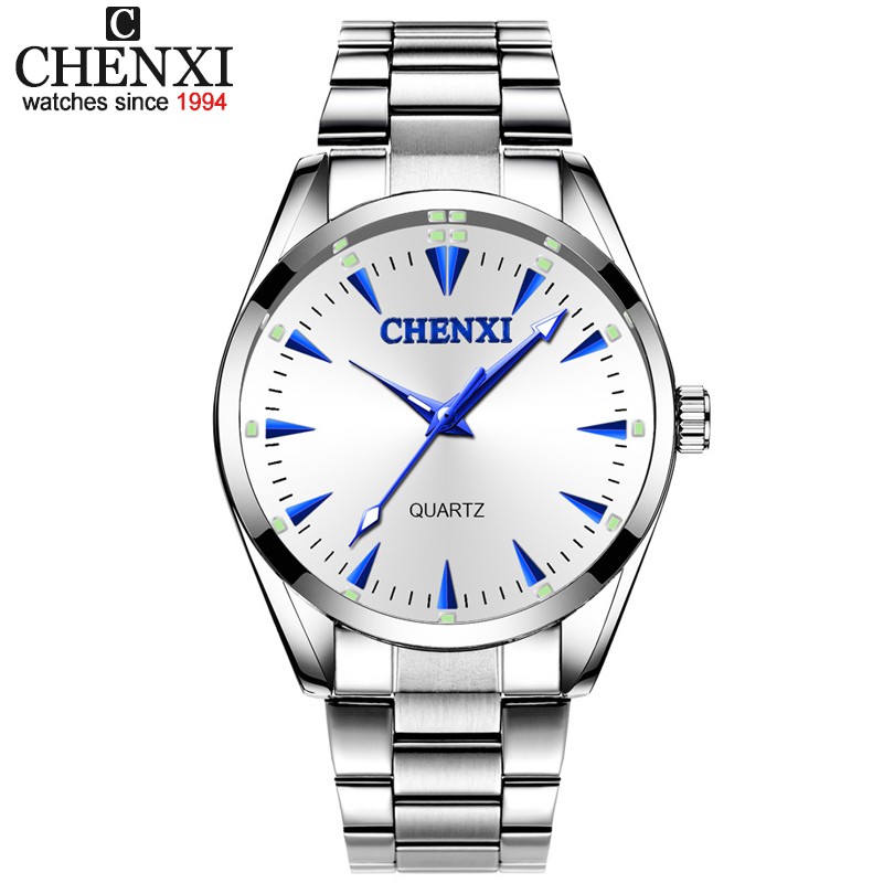 CHENXI CHENXI ยี่ห้อผู้ชายนาฬิกาควอตซ์ CX-006A สแตนเลสอนาล็อกนาฬิกากันน้ํา
