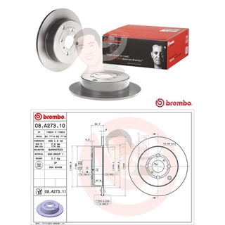 08 A273 11 จานเบรค ล้อ R (ยี่ห้อ BREMBO) รุ่น UV TOYOTA Altis 1.6 1.8 VVTi ปี 2001-2007