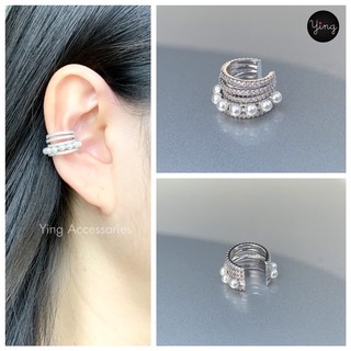 Ear Cuff🌈เพชร&amp;มุก สวยหรู เกี่ยวหู หนีบหู (1 ชิ้น)