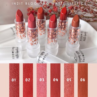 IN2IT Blooming Matte Lipstick อินทูอิท บลูมมิ่ง แมต แมท ลิปสติก ลิปเนื้อแมท สีสวย