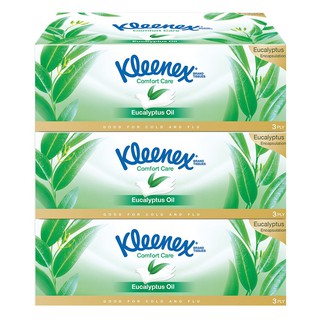 กระดาษชำระ ทิชชู่เปียก กระดาษเช็ดหน้า KLEENEXEUCALYPTUS แพ็ค 3 อุปกรณ์ทำความสะอาด ของใช้ภายในบ้าน FACIAL TISSUE KLEENEX