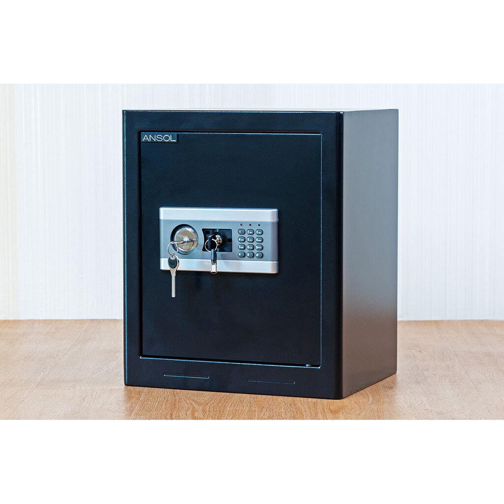 (Promotion+++) Electrical Safe Security Box ตู้เซฟ อิเล็กทรอนิกส์ 38x31x45cm ANSOL E50B ราคาถูก ตู้นิรภัย ธนาคาร ตู้ เซฟ ธนาคาร ตู้ เซฟ สแกน นิ้ว ตู้นิรภัย ขนาด เล็ก