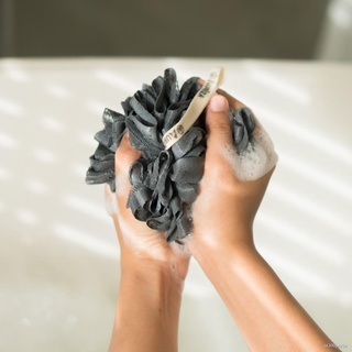 ♛Auriza Black Charcoal Bath Lilly ใยขัดผิวสำหรับอาบน้ำ