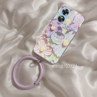 Ready Stock 2023 New Phone Case OPPO Reno8 T 8T Reno 8 T A78 4G 5G เคส Vintage Oil Painting Casing with Detachable Silicone Ring Wristband OPPO Reno 8 8T Reno8T Soft Case Back Cover เคสโทรศัพท