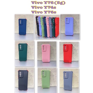 vivoY76(5G)✨พร้ อมส่งใน🇹🇭✨เคสTPUนิ่มสีพื้นปุ่มสีคลุมกล้องกันกระแทก For Y76(5G)/Y74s/Y76s