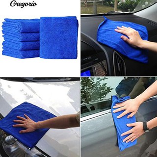 ผ้าขนหนูไมโครไฟเบอร์สําหรับทําความสะอาดรถยนต์สีฟ้า greg 5 ชิ้น