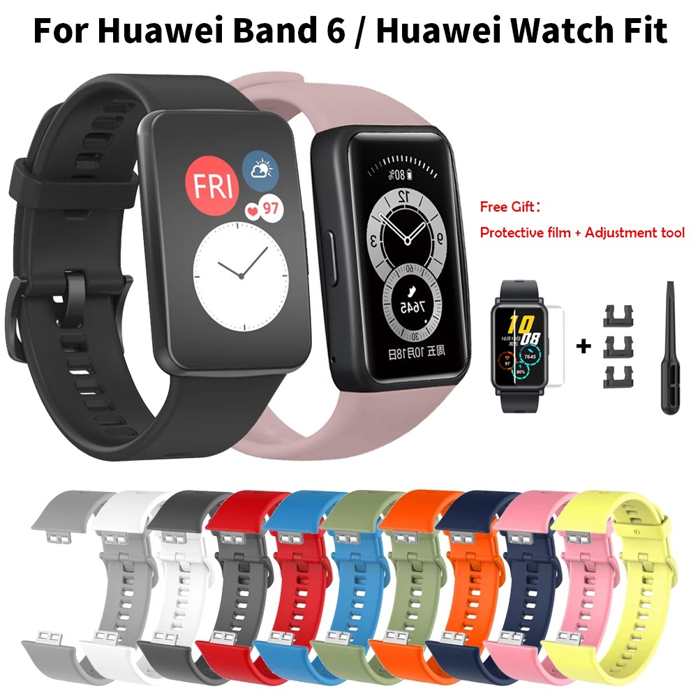 สายซิลิโคน สําหรับ Huawei Band 6/Huawei Watch Fit อุปกรณ์เสริมสำหรับสมาร์ทวอทช์