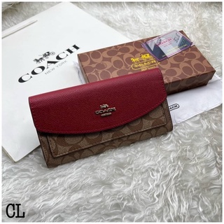 กระเป๋าสตางค์ใบยาว coach (มีกล่อง ยาว 20 cm.)