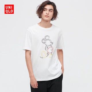 [S-5XL]ใหม่ Uniqlo เสื้อยืดแขนสั้น พิมพ์ลาย Mickey STANDS สําหรับผู้ชาย ผู้หญิง (มิกกี้) 447175