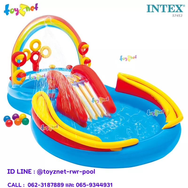 Intex สระน้ำสไลเดอร์ สายรุ้ง 2.97x1.93x1.35 ม. รุ่น 57453