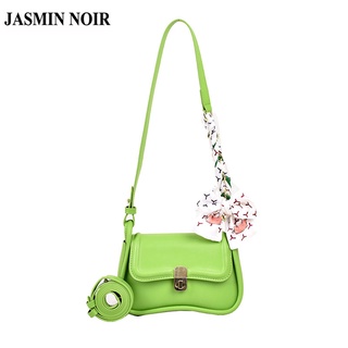 Jasmin NOIR กระเป๋าสะพายข้าง หนัง PU แบบล็อค สําหรับผู้หญิง