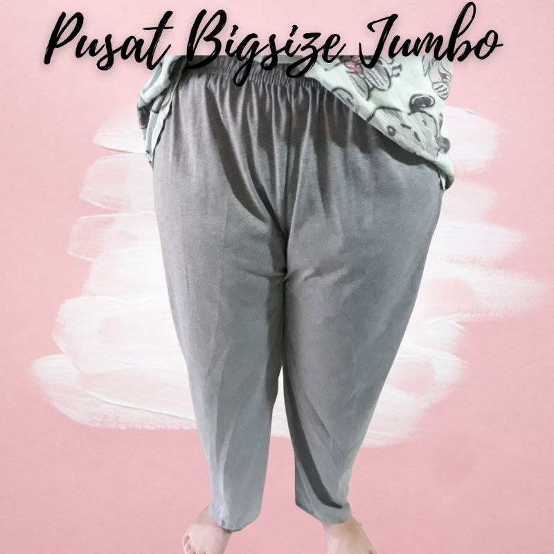 Lp 130 - DAILY TROUSERS HOME RELAXED PLAIN BIGSIZE JUMBO XXL XXXL XTRA SUPER JUMBO DU KAOS