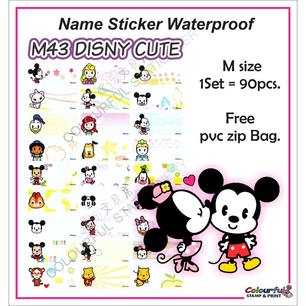 NAME STICKER DISNEY CUTE (กันน้ํา)