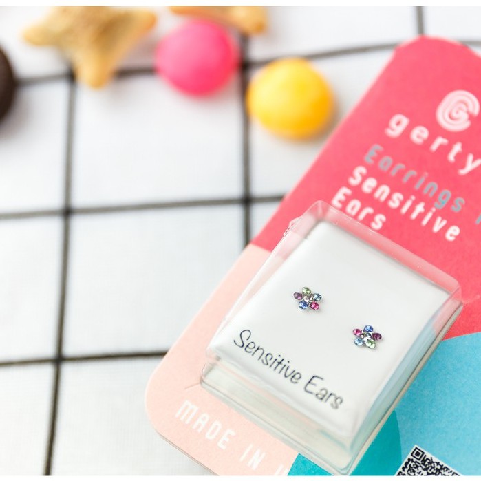 Gertyต่างหูสำหรับผิวแพ้ง่ายและเด็ก นำเข้าจากU.S.A ต่างหู ตุ้มหู ต่างหูออกงาน ต่างหูเพชร เครื่องประดั