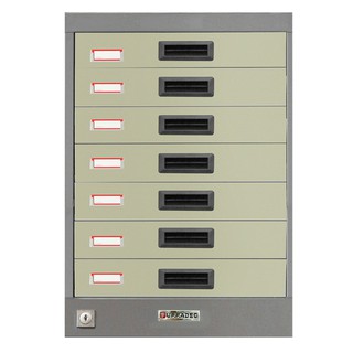 ตู้เหล็ก 7 ลิ้นชัก สีเทาสลับ เฟอร์ราเดค OA-007 7 drawers gray steel switch ferradec OA-007