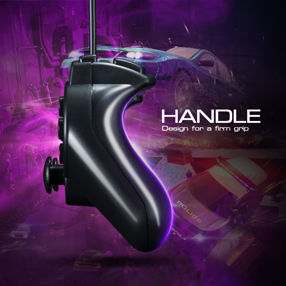 Nubwo NJ-43 Sequential Gaming Controller จอยสติ๊กสำหรับเล่นเกม ระบบสั่นสองชั้น เพื่อเพิ่มอรรถรส (รับประกันศูนย์ 1 ปี)