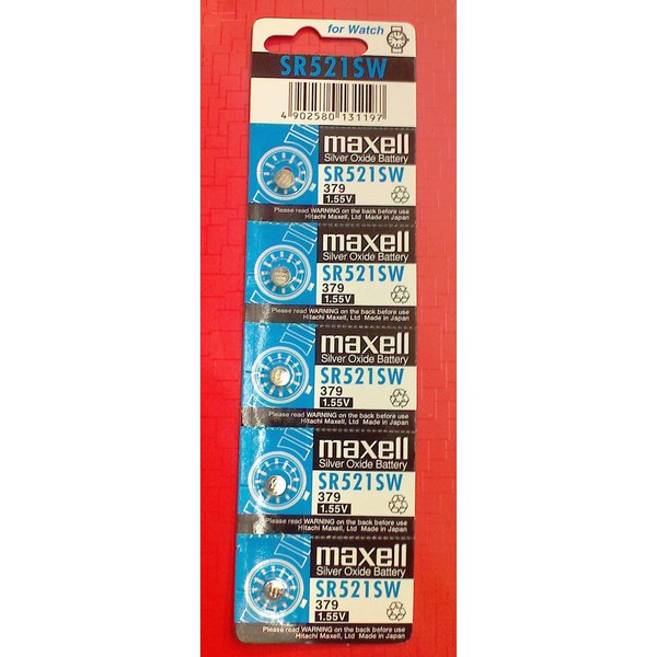 ถ่านกระดุม Maxell SR521SW แพค 5 ก้อน