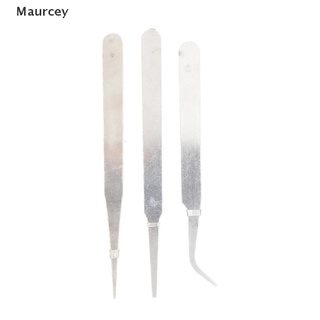 Maurcey 3pcs/set Stainless Steel Tweezer DIY Tool Repair Precision Assembly Electronic TH