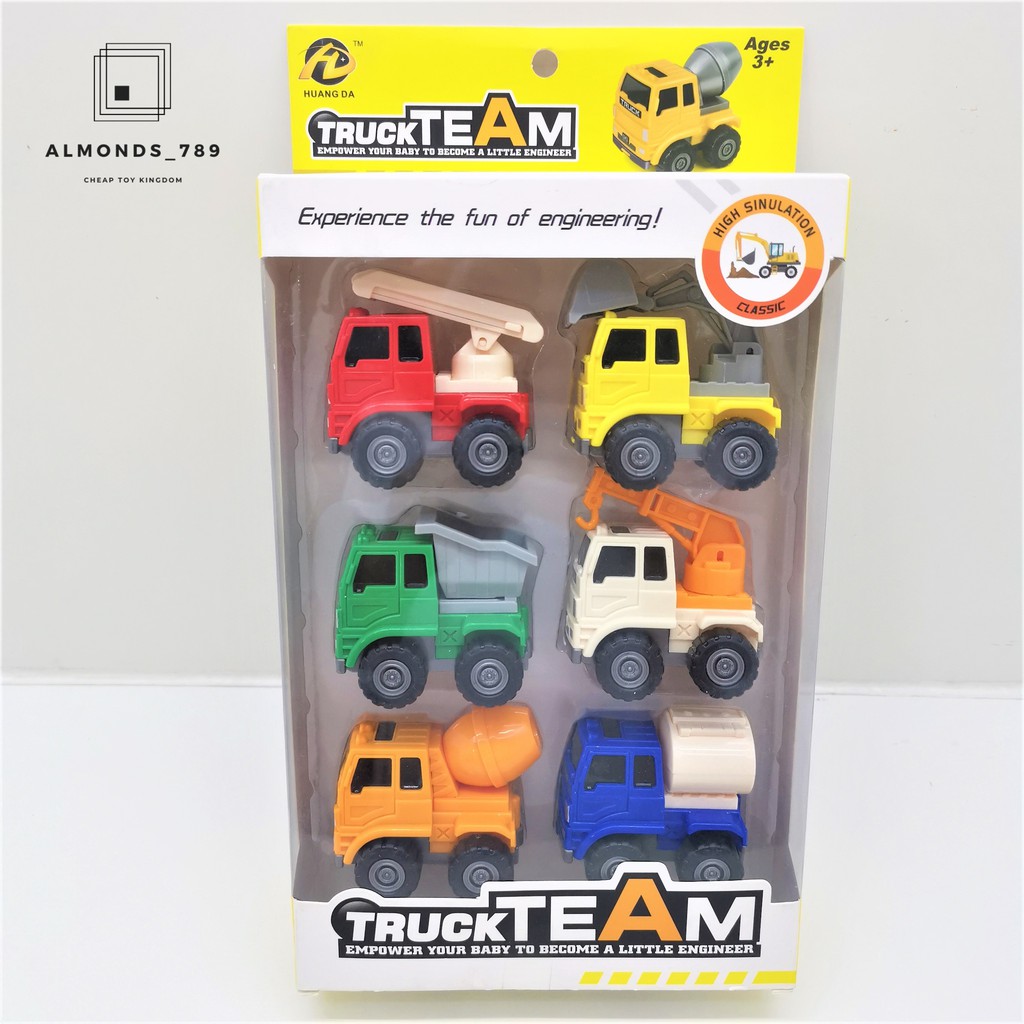 รถของเล่น เซ็ท6คัน Truck Team ล้อหมุนได้