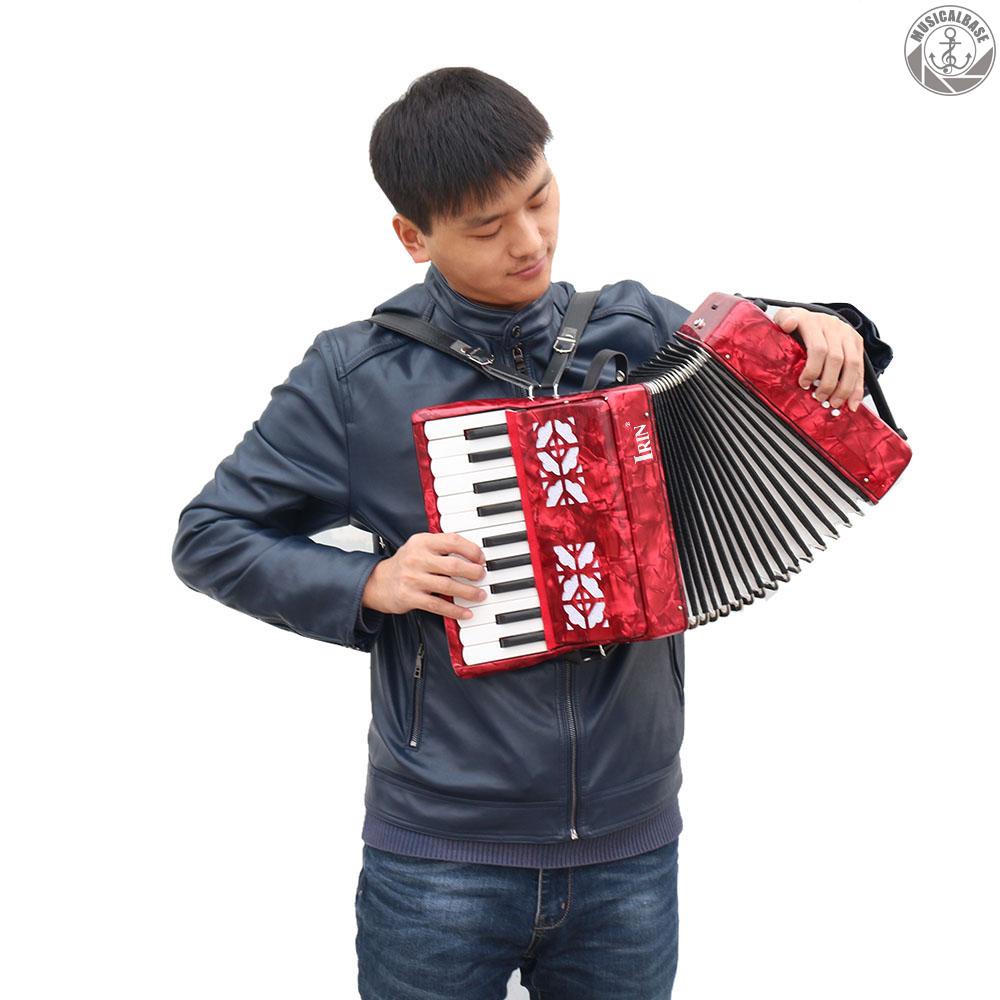 Abarich 22-Key 8 Bass Piano Accordion with Straps Gloves Cleaning Cloth Educational Music Instrument for Students Beginners Childern 