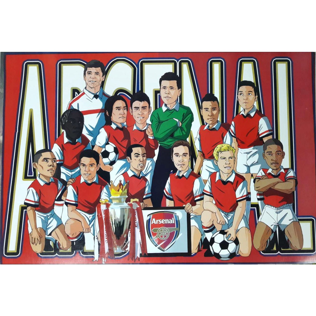 โปสเตอร์ ทีม Arsenal อาร์เซนอล รูปภาพ การ์ตูน ฟุตบอล ปีเก่า ไม่พิมพ์แล้ว ทีมฟุตบอล กีฬา football โปสเตอร์ติดผนัง poster