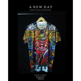 A NEW DAY NO 195 เสื้อสกรีนเต็มตัว japan tattoo Daruma Fudo Myo