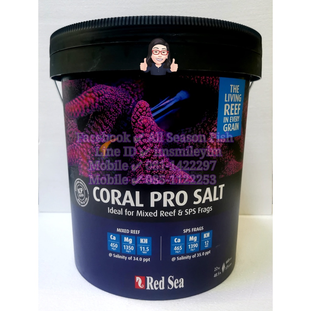 7 kg. RED SEA &gt; Coral Pro Salt เกลือทะเลแร่ธาตุสูง สำหรับทำน้ำทะเลเลี้ยงปลาทะเลและปะการัง