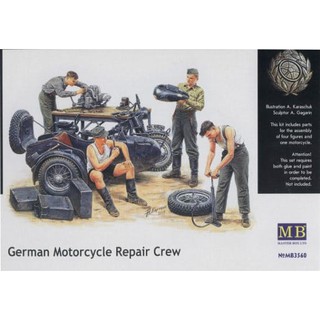 ฟิกเกอร์โมเดล Master Box Model 1/35 MB3560 GERMAN MOTORCYCLE REPAIMB355R CREW 1/35