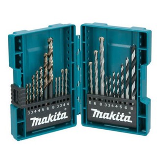 MAKITA ชุดดอกสว่าน 21ตัวชุด B-44884 ชุดดอกสว่าน เจาะไม้ ปูน เหล็ก แบบกล่องพับ 21ชิ้น B44884