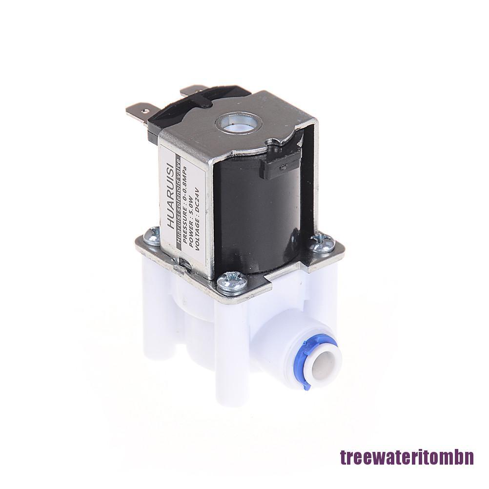 <mbn_hot>วาล์วน้ําไฟฟ้า 24V โซลินอยด์วาล์ว 1/4" การเชื่อมต่อท่อ RO