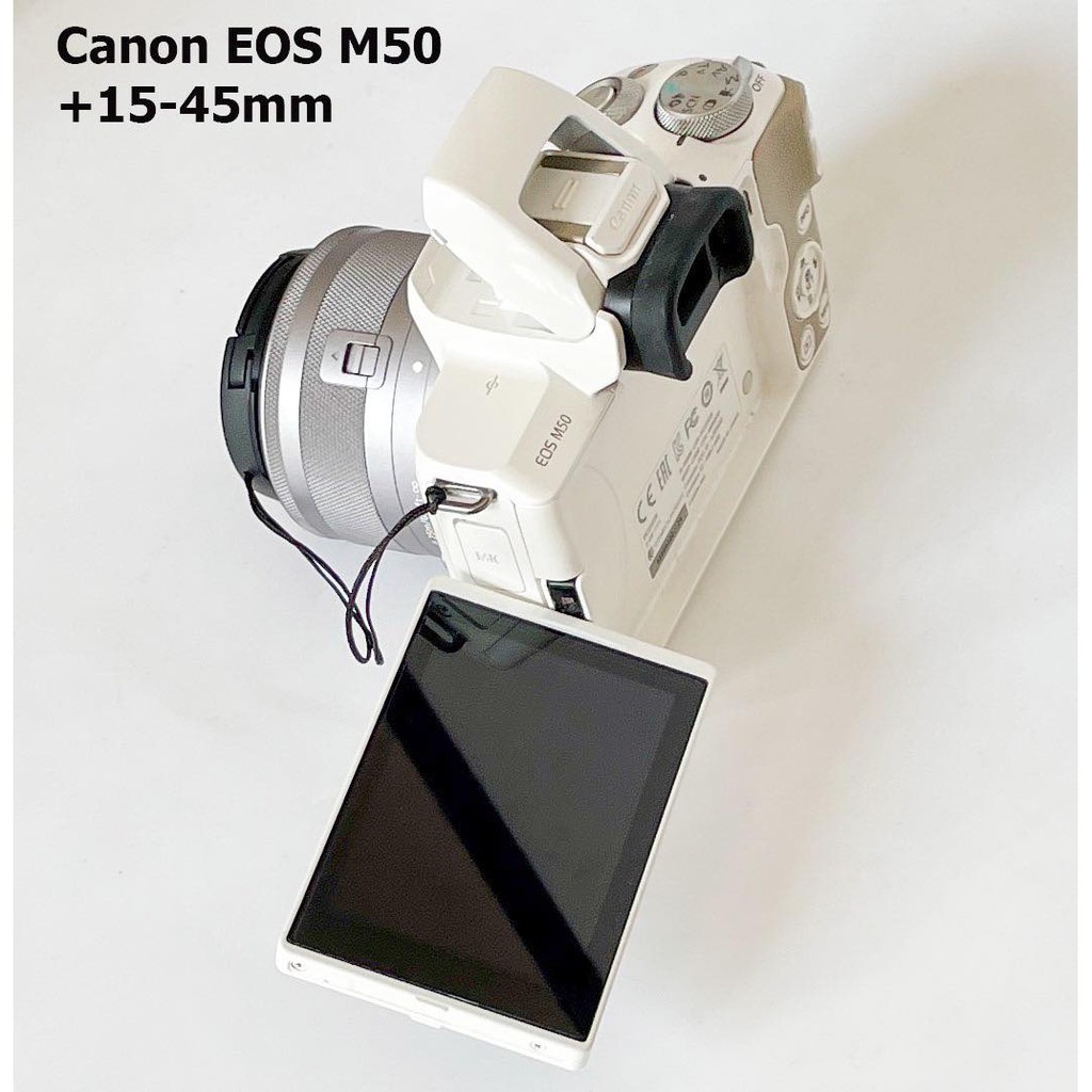 Canon EOS M50 + 15-45mm. (สีขาว) - มือสอง สภาพดี เชื่อถือได้ สินค้ารับประกัน 90 วัน