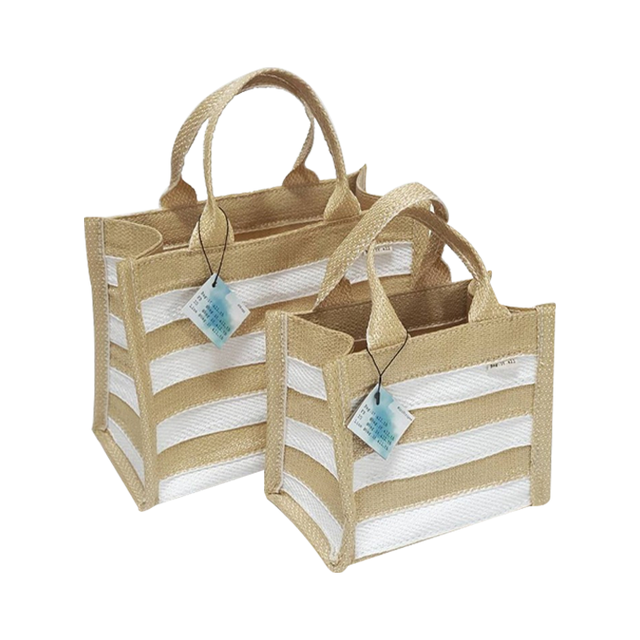 กระเป๋าถือ Bag.it.all th รุ่น Stripes สีเบจสลับขาว