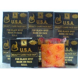 (แพ็ค 12 กล่อง) สบู่ USA กล่องดำ สบู่กล่องดำ K.Brothers สบู่กล่องดำเกรดเอ Black Soap Original Black Spot Mask On Face