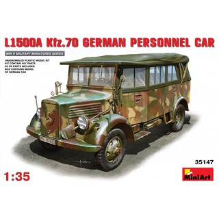 โมเดลรถบรรทุกทหาร MiniArt 1/35 MI35147 L1500A Kfz.70 German Personnel Car
