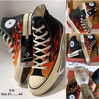 🔥พร้อมส่ง รองเท้า Chuck Taylor All-Star 70 Ox  Archive Print Flame ลายไฟ (size37-44) รองเท้าผ้าใบ G25A028