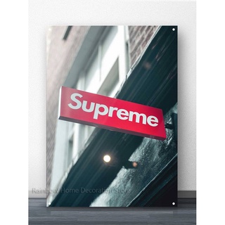 โปสเตอร์โลหะ Supreme แฟชั่น สําหรับตกแต่งผนังบาร์