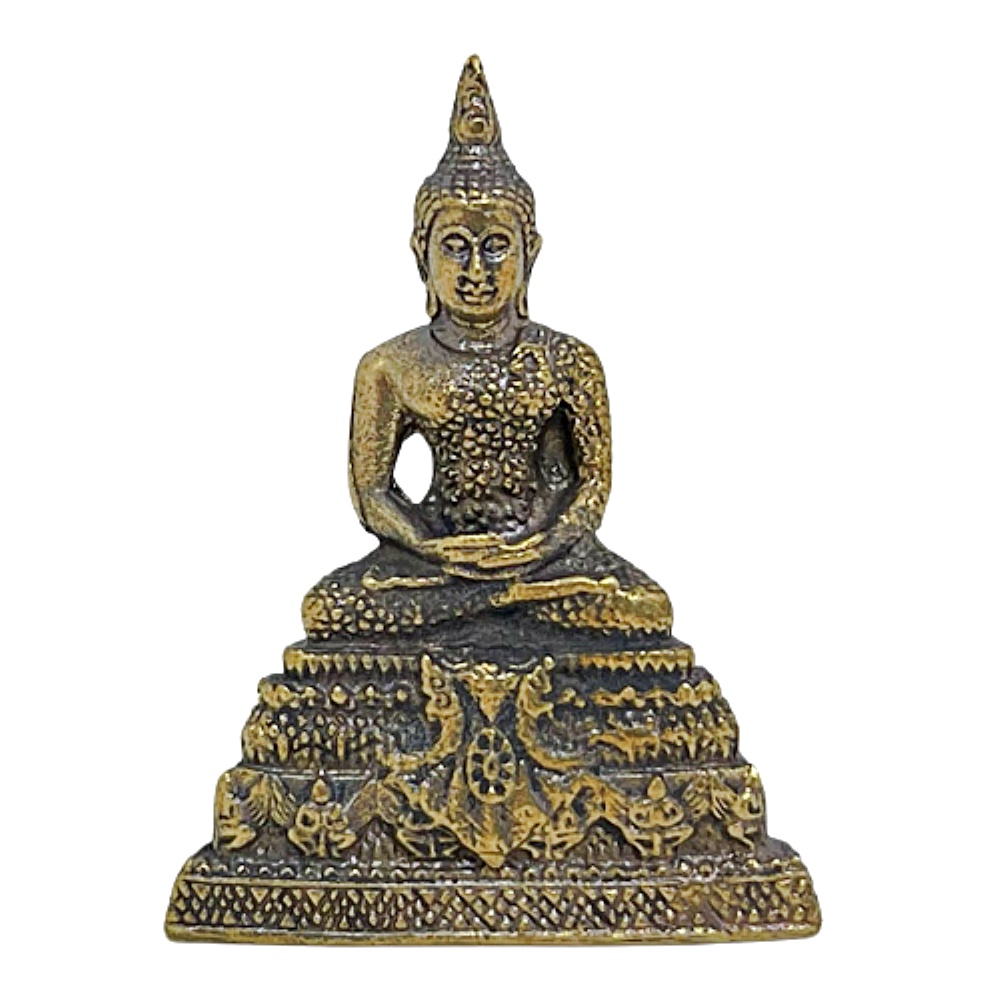 พระประจำวันพฤหัส พระพุทธรูป ปางสมาธิ ปางตรัสรู้ พระประจำวันเกิด วัสดุทองเหลือง สูง 1.8 นิ้ว home dec