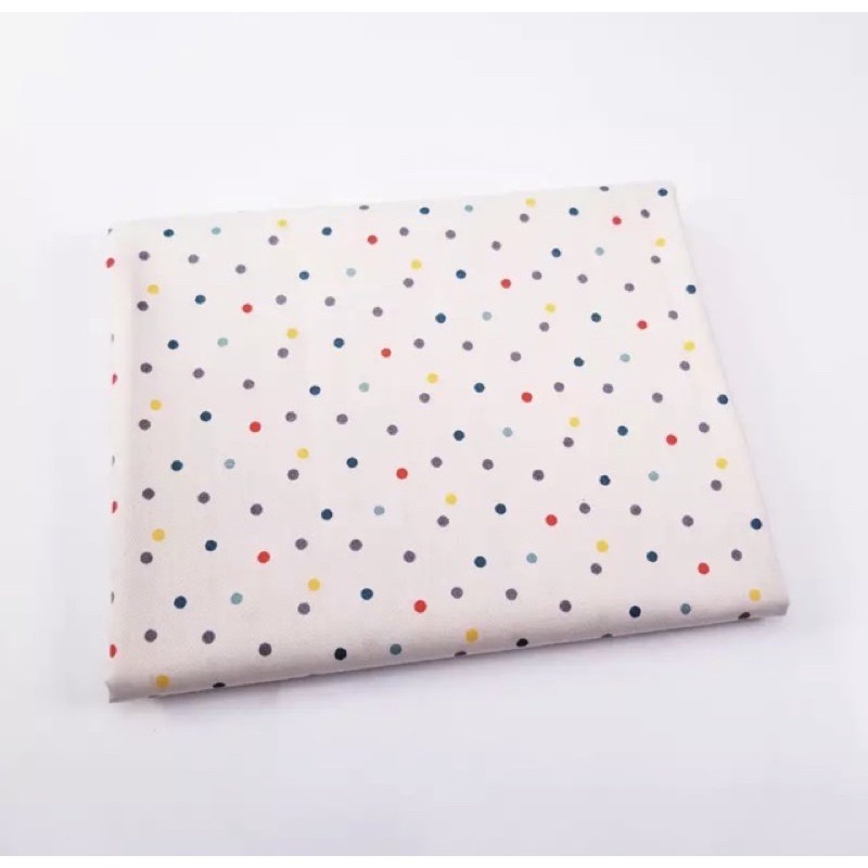 ผ้าฝ้าย 100% ลายจุดสีสันสดใสสามารถทําเสื้อผ้าเด็กได้