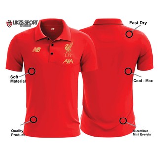 เสื้อโปโลแขนสั้น ลายทีมชาติฟุตบอล Liverpool FC Travel Jersey DX1-NB AXA สีทอง สําหรับผู้ชาย