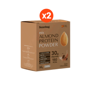 Beanbag Almond Protein Powder รส Dark Chocolate 280g 2 กล่อง เครื่องดื่มโปรตีนจากพืชผสมอัลมอนด์ ชนิดผง รสช็อคโกแล็ต
