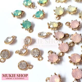 Mukie shop DIY คริสตัลสีพร้อมห่วงห้อย DIYเครื่องประดับ