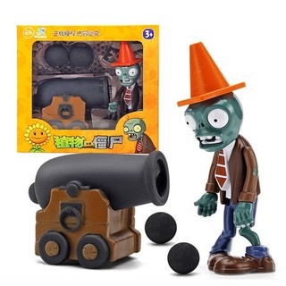 พืชปะทะซอมบี้ Plants vs Zombies รุ่น 668-16 Pirate Cannon &amp; Buckethead Zombie ของเล่นยิงกระสูน โมเดลสะสม ฟิกเกอร์ซอมบี้